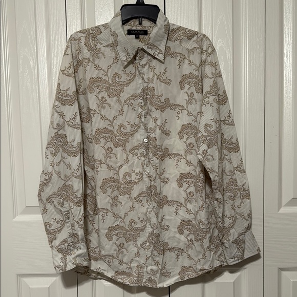 Murano Other - Murano Men’s SZ XL Tan/Beige Casual Button Down Shirt with Vintage Pattern